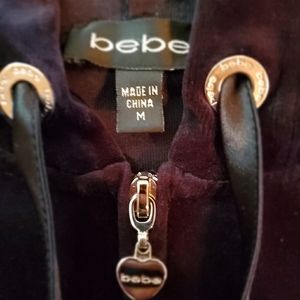 EUC Black Velour Bebe Hoodie w Swarovski Crystals!